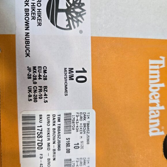 Timberland Euro Hiker Dark Brown Mens Boots/Shoes. TB0A5ZJ5968 size 10 NEW - Picture 8 of 12